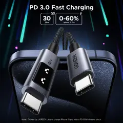 UGREEN 35501 L509 100W 5A Uno USB-C to USB-C PD Hızlı Şarj Kablosu 1metre