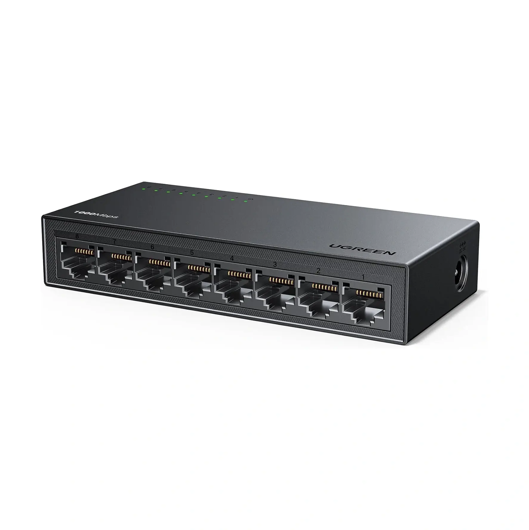 UGREEN 35499 CM834 8 Port 10/100/1000Mbps Gigabit Ethernet Switch PC+ABS Gövde