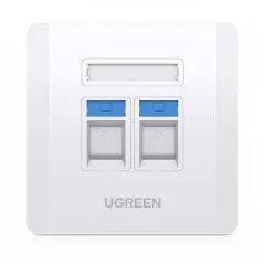 UGREEN 80182 NW144 Çift Portlu Bağlantı Noktalı Duvar Paneli Bilgi Paneli Beyaz