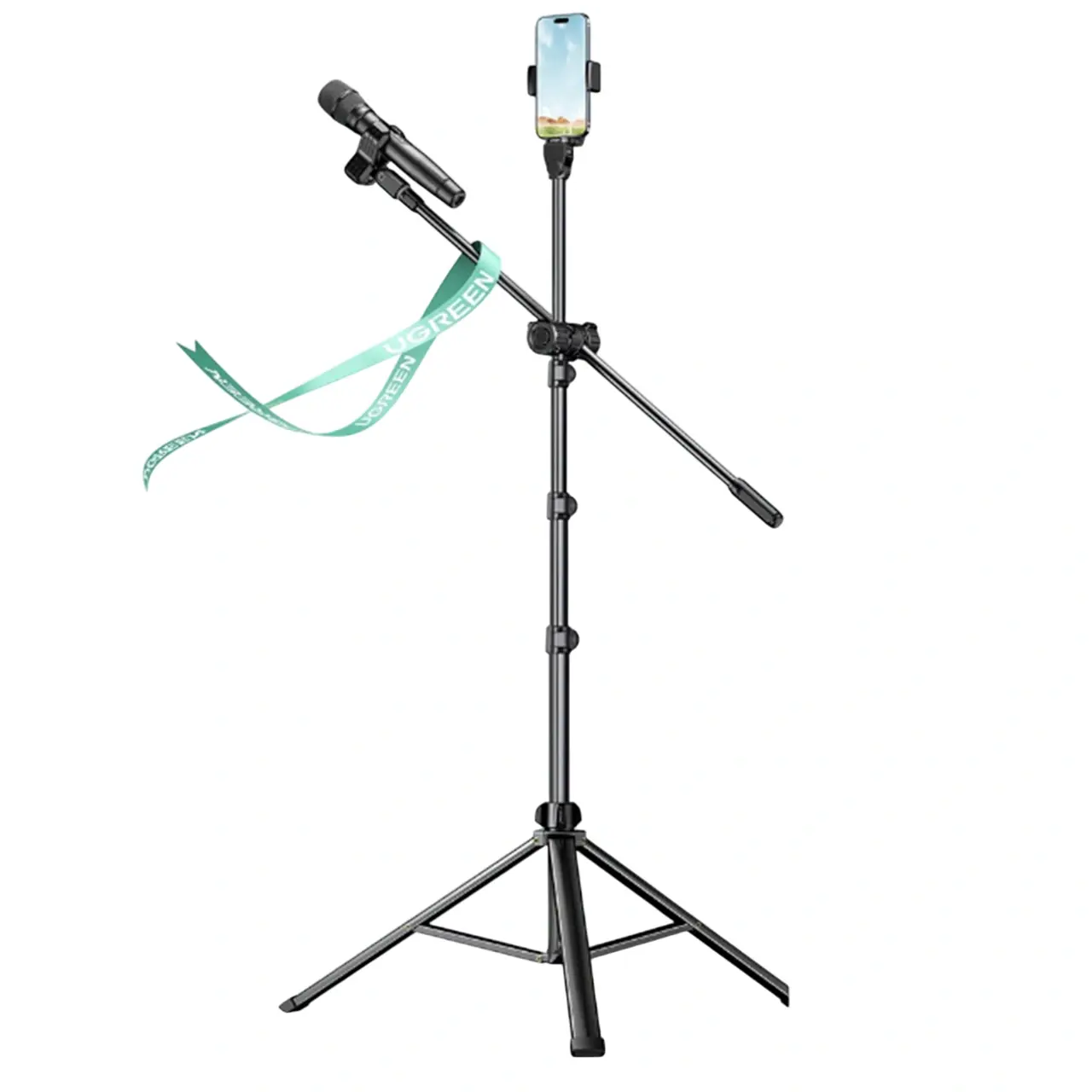 UGREEN 15646 LP679 4 -7.2 inc 72-180cm Profesyonel Yer Tipi Mikrofon ve Telefon Ayarlanabilir Tripod