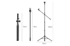 UGREEN 15646 LP679 4''-7.2'' 72-180cm Profesyonel Yer Tipi Mikrofon ve Telefon Ayarlanabilir Tripod