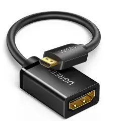 UGREEN 20134 Micro HDMI Erkek to HDMI Dişi Dönüştürücü Adaptör Kablo Siyah 22cm