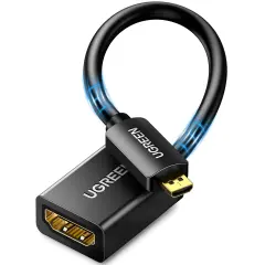 UGREEN 20134 Micro HDMI Erkek to HDMI Dişi Dönüştürücü Adaptör Kablo Siyah 22cm - 2