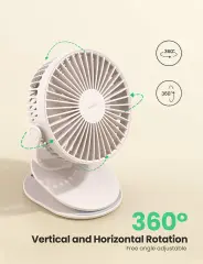 UGREEN 80907 LP308 Çok Fonksiyonlu Klipsli Şarj Edilebilir Ultra Sessiz Vantilatör Beyaz