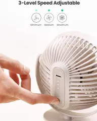 UGREEN 80907 LP308 Çok Fonksiyonlu Klipsli Şarj Edilebilir Ultra Sessiz Vantilatör Beyaz