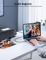 UGREEN 80804 USB-A to USB-B 2.0 Örgülü Yazıcı Kablosu 3metre