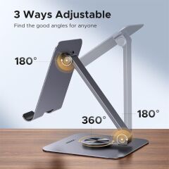 UGREEN 45860 LP894 4.7''-13'' Alüminyum Alaşımlı 360 Derece Döndürülebilir Masaüstü Telefon ve Tablet Tutucu