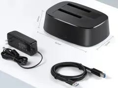 UGREEN 50742 CM198 USB Type-C 3.1 Gen2 2.5'' HDD SSD Dual Dock Station Alüminyum Çift Yuvalı Sata Sabit Disk Genişletme Yuvası Bağlantı İstasyonu