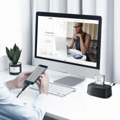 UGREEN 50742 CM198 USB Type-C 3.1 Gen2 2.5'' HDD SSD Dual Dock Station Alüminyum Çift Yuvalı Sata Sabit Disk Genişletme Yuvası Bağlantı İstasyonu
