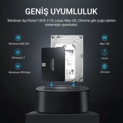UGREEN 50742 CM198 USB Type-C 3.1 Gen2 2.5'' HDD SSD Dual Dock Station Alüminyum Çift Yuvalı Sata Sabit Disk Genişletme Yuvası Bağlantı İstasyonu