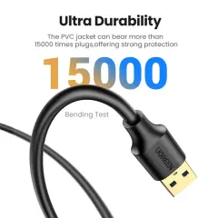 UGREEN 90722 US129 USB-A Erkek to USB-A Dişi 5Gbps Veri Aktarım USB 3.0 Uzatma Kablosu Siyah 5Metre