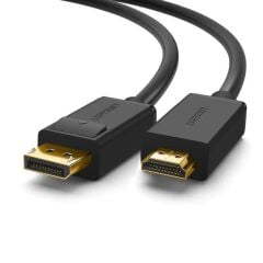 UGREEN 10203 DP101 3D 4K Görüntü Desteği DisplayPort to HDMI 2.0 Kablosu Siyah 3Metre