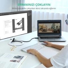 UGREEN 10203 DP101 3D 4K Görüntü Desteği DisplayPort to HDMI 2.0 Kablosu Siyah 3 Metre