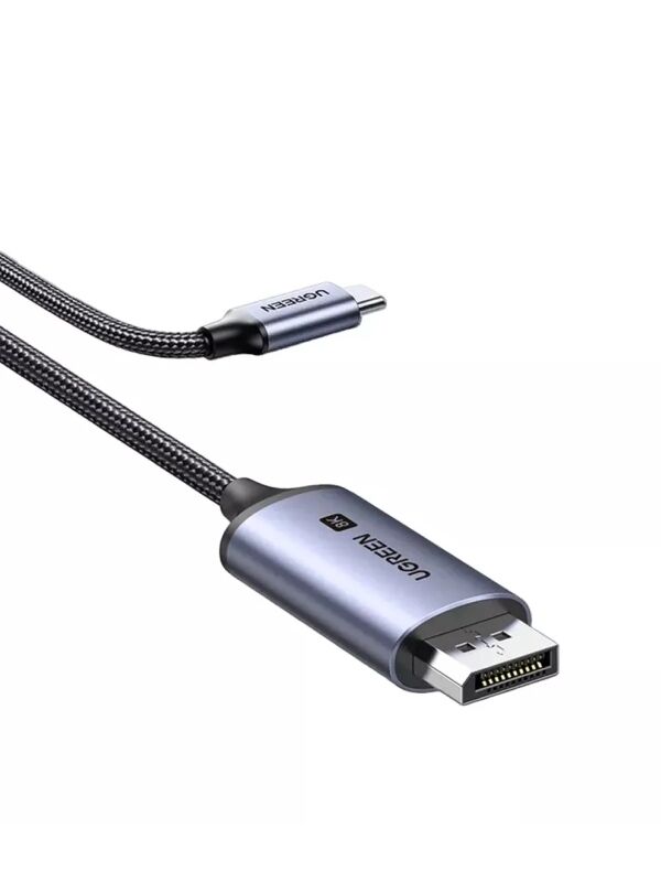 UGREEN 25839 CM556 8K 60Hz 4K 240Hz Dijital Yüksek Çözünürlüklü v1.4 USB-C to DisplayPort Görüntü ve Ses Aktarım Kablosu Örgülü 3metre