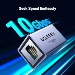 UGREEN 15117 NW261 Gigabit RJ45 Ethernet Kablo Birleştirme Aparatı 10Gbps Kadar Veri Aktarım Hızı Gri
