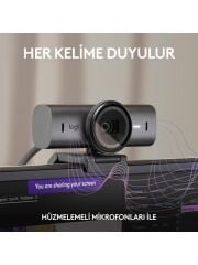 LOGİTECH MX Brio Ultra HD 4K 1080p Mikrofonlu Webcam Koyu Gri (960-001549)