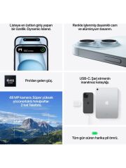 APPLE iPhone 15 256GB Mavi Cep Telefonu MTP93TU/A (Apple TÜRKİYE Garantili)