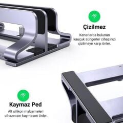 UGREEN 60643 LP258 Masaüstü Alüminyum Çift Yuvalı Dikey Macbook Laptop Notebook Standı