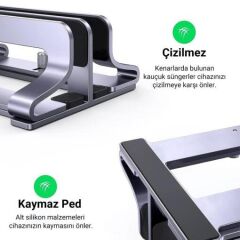 UGREEN 60643 LP258 Masaüstü Alüminyum Çift Yuvalı Dikey Macbook Laptop Notebook Standı