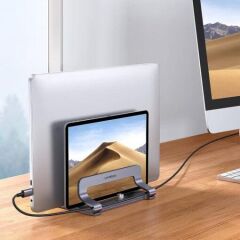 UGREEN 60643 LP258 Masaüstü Alüminyum Çift Yuvalı Dikey Macbook Laptop Notebook Standı
