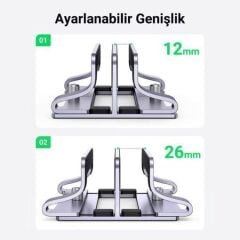 UGREEN 60643 LP258 Masaüstü Alüminyum Çift Yuvalı Dikey Macbook Laptop Notebook Standı - 2