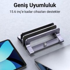 UGREEN 60643 LP258 Masaüstü Alüminyum Çift Yuvalı Dikey Macbook Laptop Notebook Standı