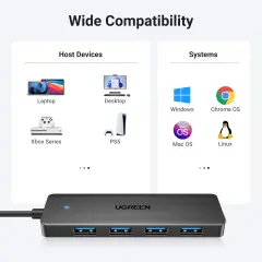UGREEN 25851 USB-A to 4 Port USB 3.0 5Gbps Hub Çoklayıcı Dönüştürücü