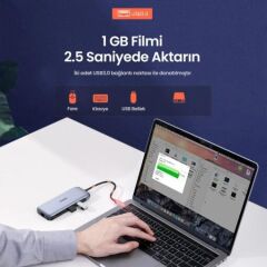 UGREEN 70301 CM274 9 in 1 Type-C to USB 3.0 HDMI VGA DisplayPort RJ45 TF SD PD Dönüştürücü Adaptör