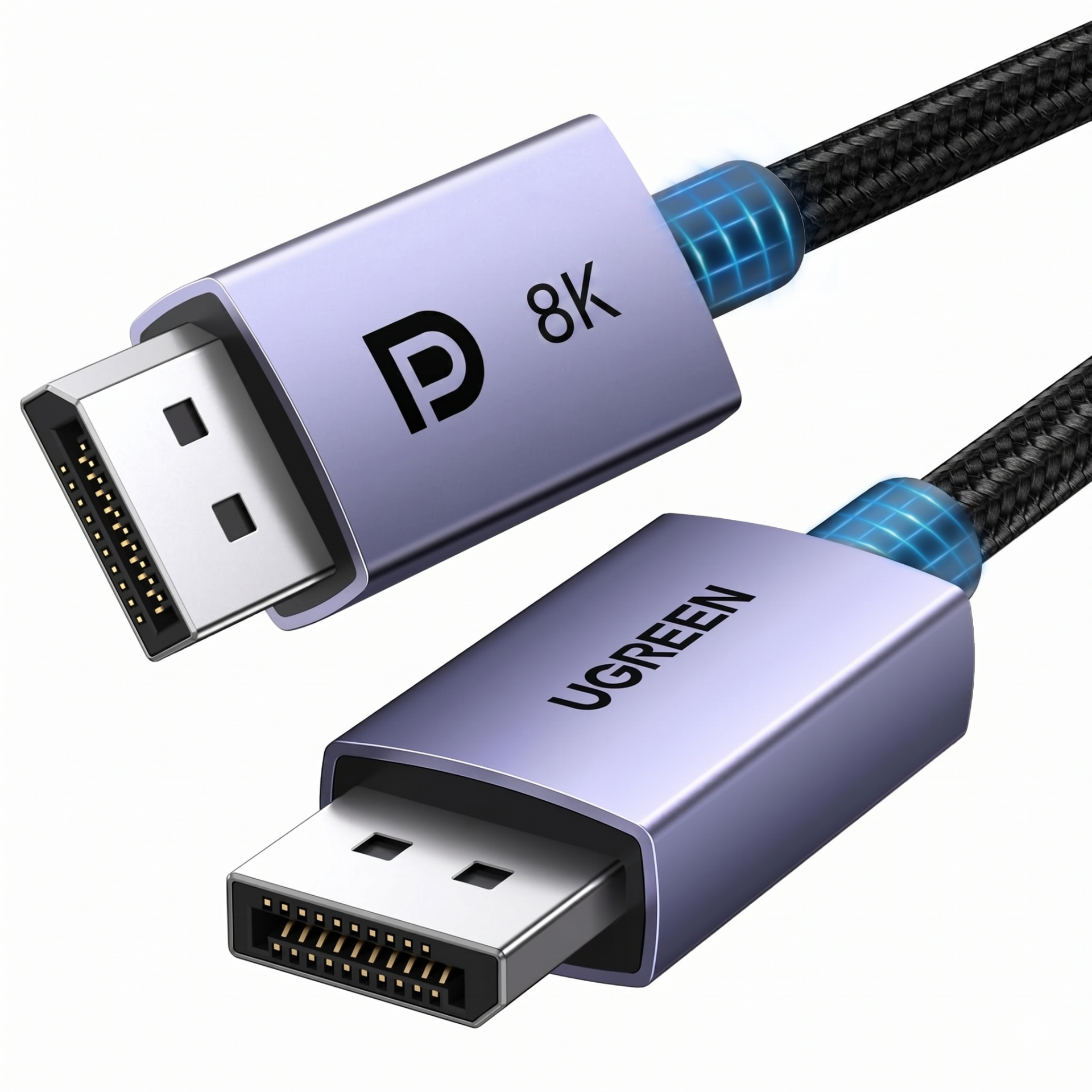 UGREEN 25956 DP121 Ultra HD 8K Çözünürlük DisplayPort to DisplayPort 1.4 Örgülü Kablo 3Metre
