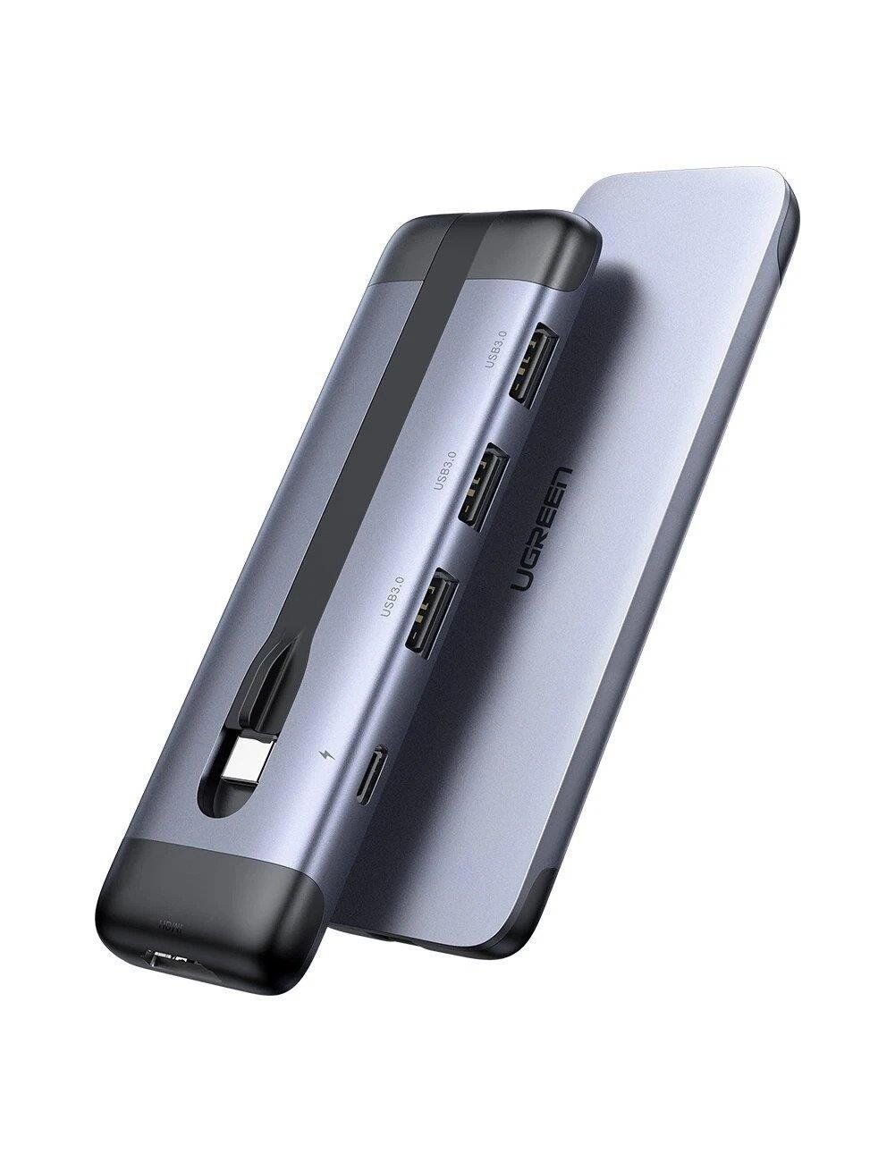 UGREEN 70408 CM285 5 in 1 Katlanır Kablolu USB-C Hub Çoklayıcı 4K HDMI Video Çıkışı 100W PD Şarj Des