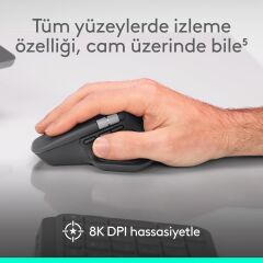 LOGİTECH MX Master 4 Performans 8000dpi Optik Sensörlü Sessiz Kablosuz Mouse Siyah (910-007562)