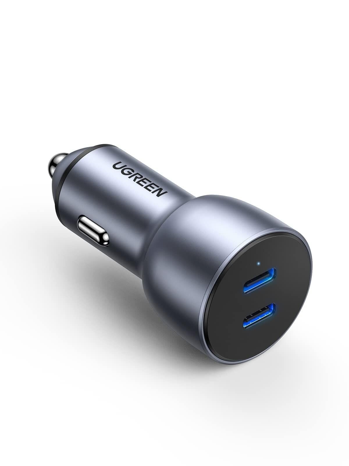 UGREEN 70594 CD213 50W Çift PD Type-C Type-C Hızlı Şarj Portu Araç Şarj Cihazı