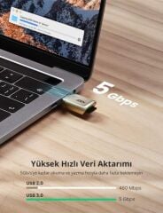 UGREEN 80124 CM331 Premium Çinko Alaşım Gövde Type-C to TF Micro SD Kart Okuyucu 5GB/s Veri Aktarımı