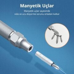 UGREEN 80459 CM372 38 in 1 Parça Alüminyum Alaşımlı Hassas Elektronikçi Tornavida Seti