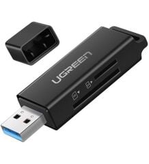 UGREEN 40752 USB 3.0 SD/TF Kart Okuyucu Siyah 5GB/s Süper Veri Aktarım Hızı