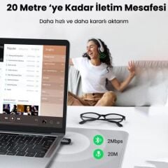 UGREEN 80890 CM390 USB Bluetooth 5.0 Mini Dongle Adaptör 3Mbps Aktarım Hızı