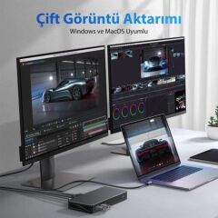 UGREEN 90912 CM615 9 in 1 USB-C Çok Fonksiyonlu Bağlantı İstasyonu