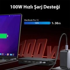 UGREEN 90912 CM615 9 in 1 USB-C Çok Fonksiyonlu Bağlantı İstasyonu