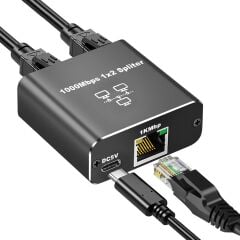 COVERZONE ZR861 1 Gigabit Ethernet Anahtarı 2 Bağlantı Noktalı 1000Mbps RJ45 1 to 2 Ethernet Splitter