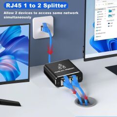 COVERZONE ZR861 1 Gigabit Ethernet Anahtarı 2 Bağlantı Noktalı 1000Mbps RJ45 1 to 2 Ethernet Splitter