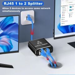 COVERZONE ZR861 1 Gigabit Ethernet Anahtarı 2 Bağlantı Noktalı 1000Mbps RJ45 1 to 2 Ethernet Splitter