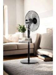 YUİ F29 120cm 40W 16'' 3 Kademe 5 Pervane Döner Başlıklı Vantilatör Siyah