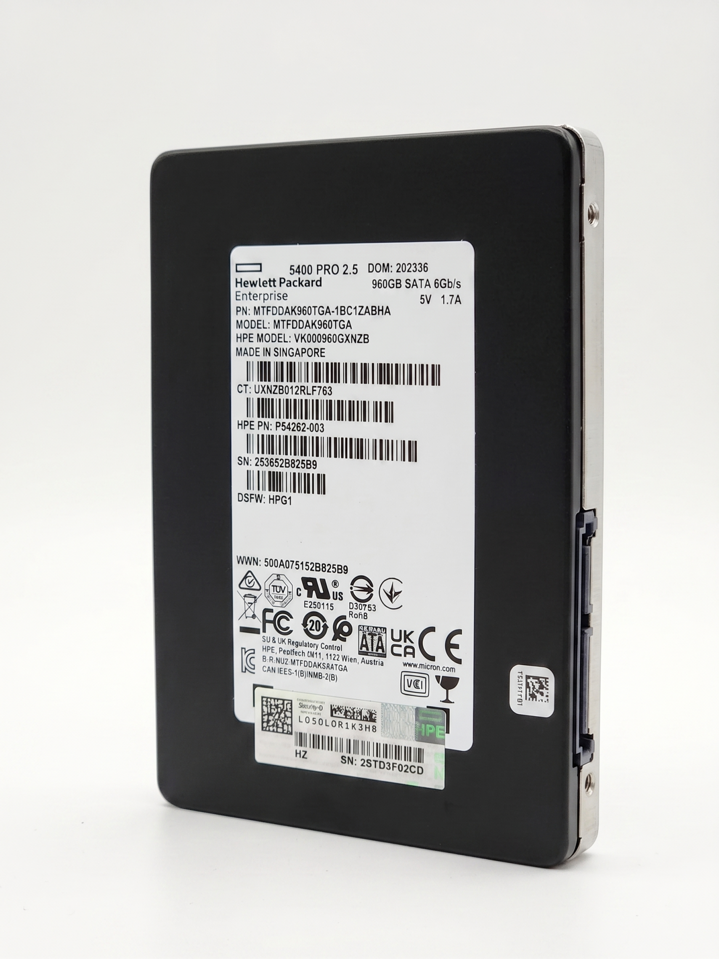 HPE 5400 Pro 960GB Sata 6Gbps 2.5'' Server Sunucu SSD MTFDDAK960TGA VK000960GXNZB 1BC1ZABHA P54262-003