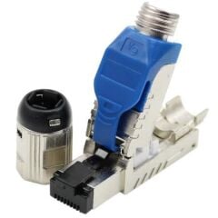 CAT8 RJ45 Endüstriyel Tip IP20 STP Konnektör Korumalı Saha Fişi Aracı Kolay Metal Döküm Sonlandırma Konnektörü