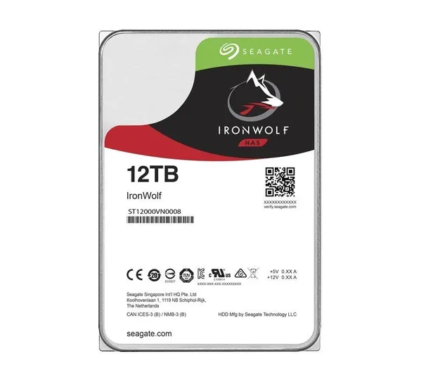 SEAGATE IronWolf Pro NAS 12TB 7200rpm 256MB 180TB/Y Sata3 NAS 3.5'' Harddisk (ST12000NE0008)