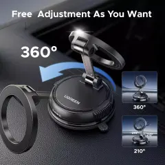 UGREEN 65187 LP926 Orta Konsol Manyetik Vantuzlu 360 Derece Döndürülebilir MagSafe Araç Telefon Tutucu - 2