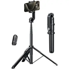 UGREEN 90690 LP586 2 in 1 Kompakt Bluetooth Kumandalı Selfie Çubuğu Tripod Siyah 160cm