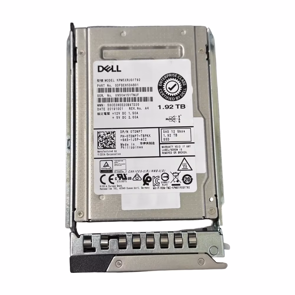 DELL EMC 1.92TB 12G RI SAS 2.5'' Sunucu SSD KPM7WRUG1T92 SDFU075EAB02T 118001046-01