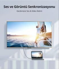 UGREEN 10129 HD101 3D UHD 4K HDR 18Gbps Yüksek Hızlı Ethernet ve HDMI 2.0 Kablosu Siyah 2metre