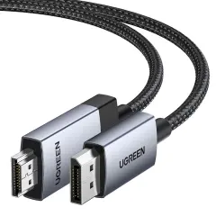 UGREEN 15574 DP119 Ultra HD 4K 60Hz Çözünürlük DisplayPort 1.2 to HDMI 2.0 Örgülü Kablo 1.5metre